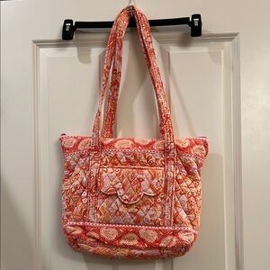 Vera Bradley Vibrant Pink and Orange Quilted Tote Bag